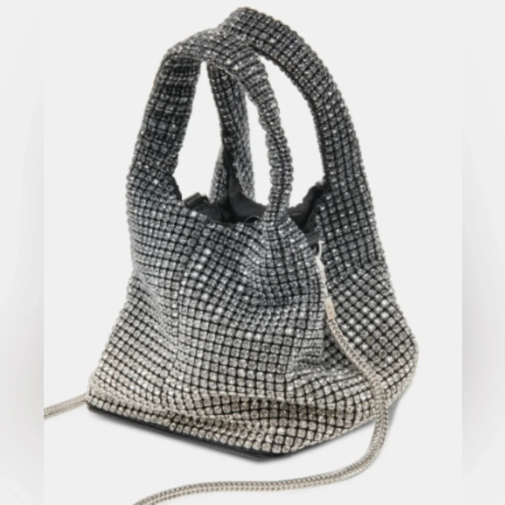 Dolce Vita Anna Crystal Rhinestone Embellished Small Hobo Bag